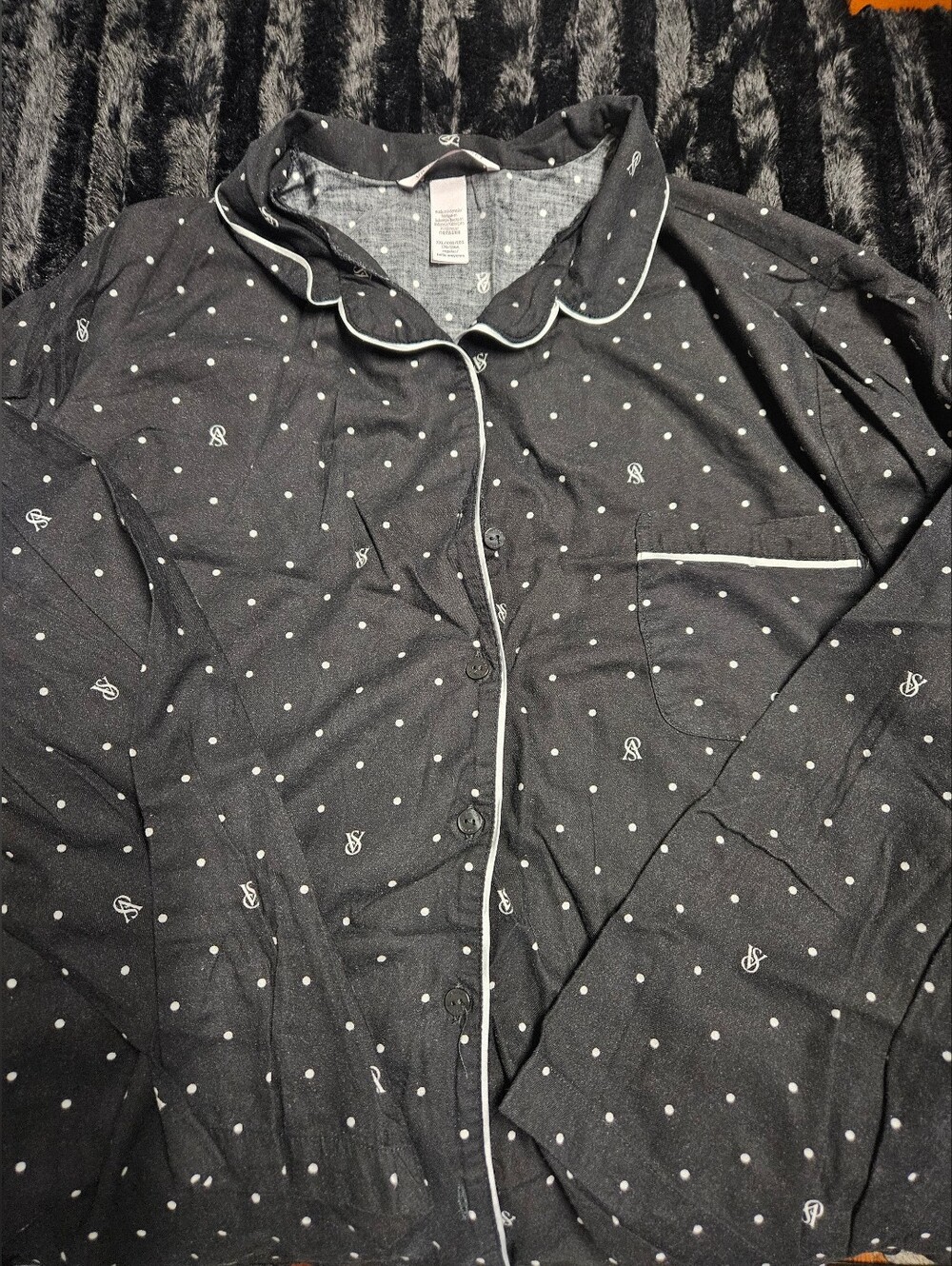 Victoria's Secret Black Polka Dot PJ Set